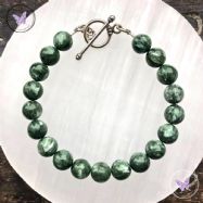 Seraphinite Healing Bracelet With Silver Toggle Clasp